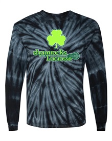 Shamrocks Tie Dye Black Long Sleeved T - Orders due by Monday, August 29, 2022
